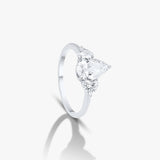 1ct Pear and Hearts on Side Ring