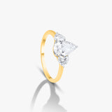 1ct Pear and Hearts on Side Ring