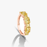 Yellow Up & Down Asscher Ring