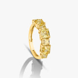 Yellow Up & Down Asscher Ring