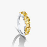 Yellow Up & Down Asscher Ring