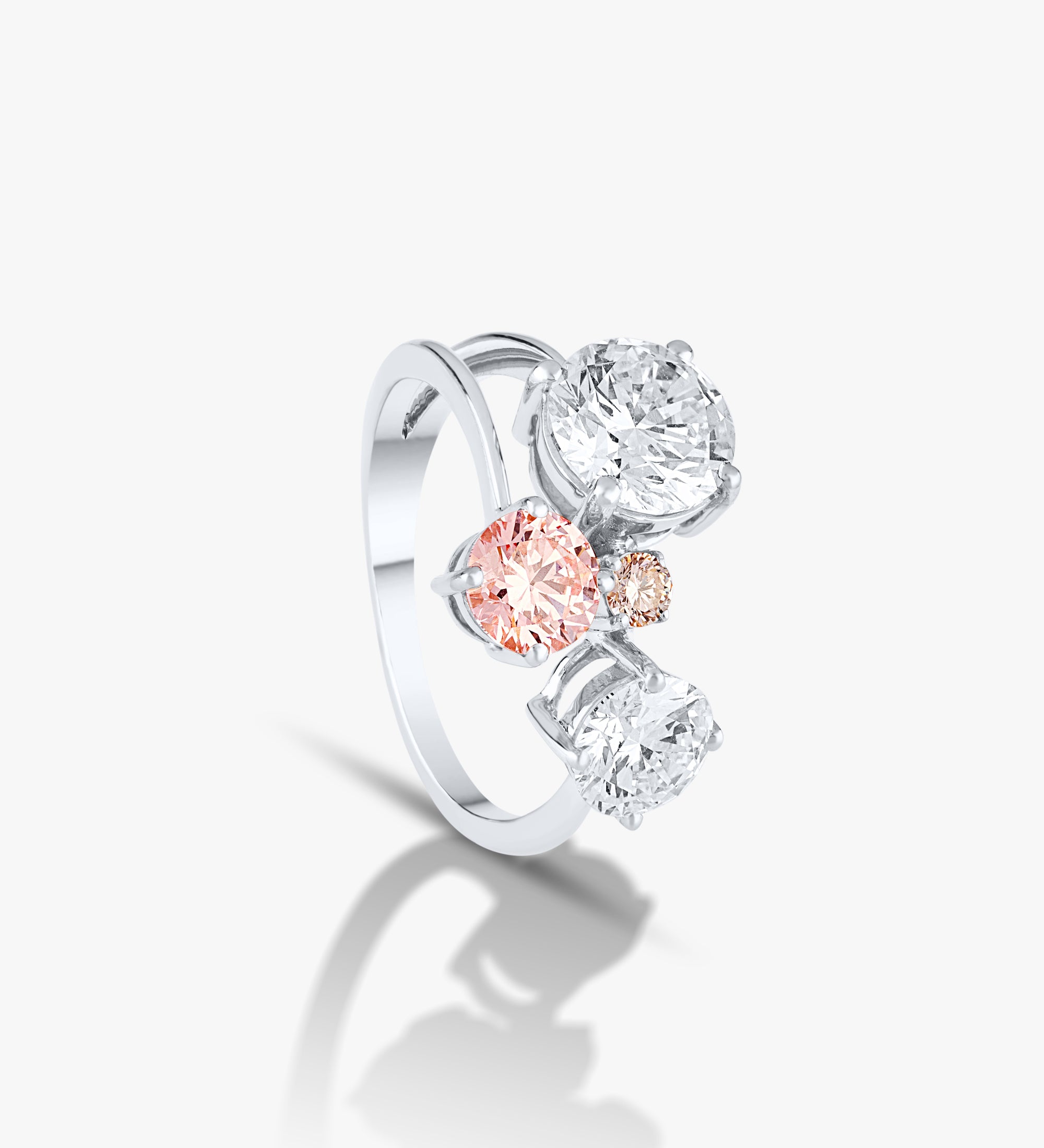PINK + White Diamonds Stack Ring