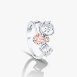 PINK + White Diamonds Stack Ring