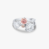 PINK + White Diamonds Stack Ring
