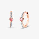 Pink Diamond Huggie Earrings