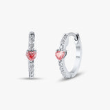 Pink Diamond Huggie Earrings