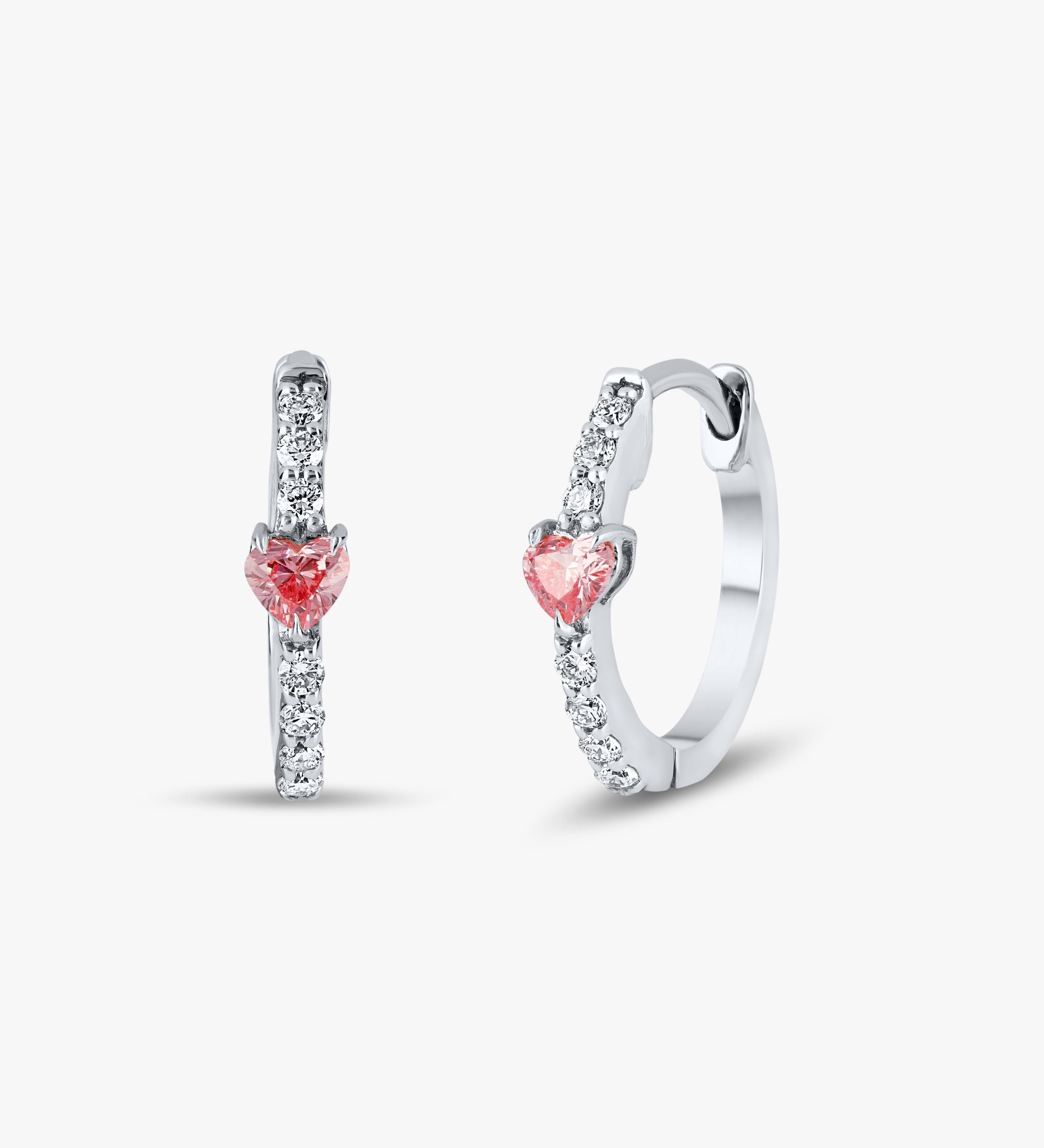 Pink Diamond Huggie Earrings