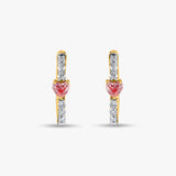 Pink Diamond Huggie Earrings