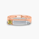 Yellow diamond and extra long baugette Ring