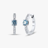 Blue Diamond Huggie Earring