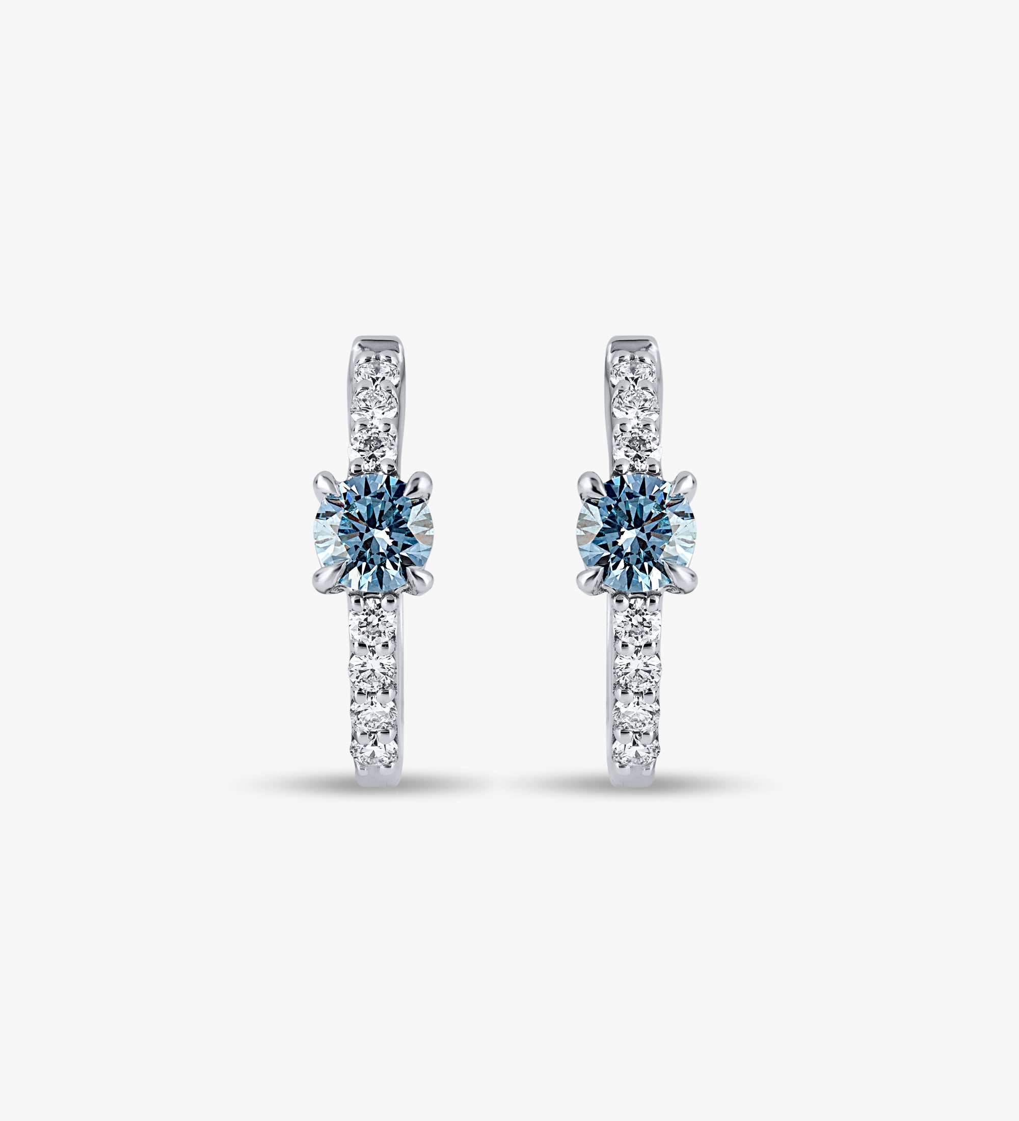 Blue Diamond Huggie Earring