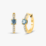Blue Diamond Huggie Earring