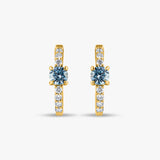 Blue Diamond Huggie Earring