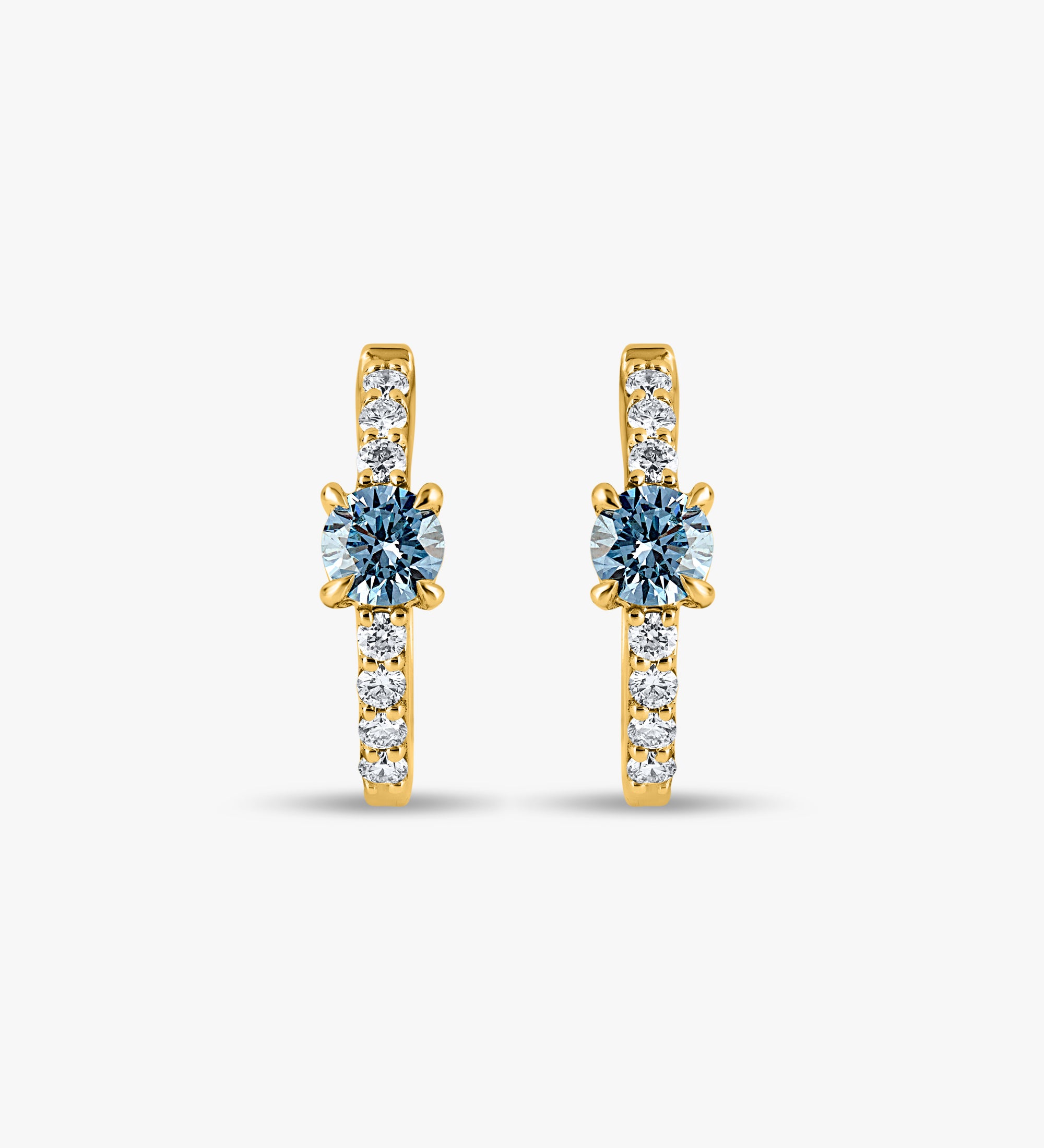 Blue Diamond Huggie Earring
