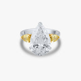 Pear Solitaire with Side Diamond Ring
