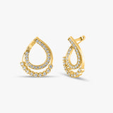 Half Ring Diamond Loop Earrings