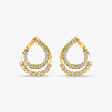 Half Ring Diamond Loop Earrings