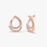 Half Ring Diamond Loop Earrings