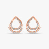 Half Ring Diamond Loop Earrings