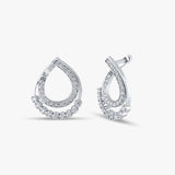 Half Ring Diamond Loop Earrings