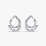 Half Ring Diamond Loop Earrings