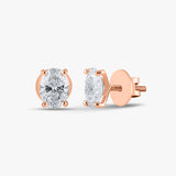 2.2 TCW Oval Diamond Studs