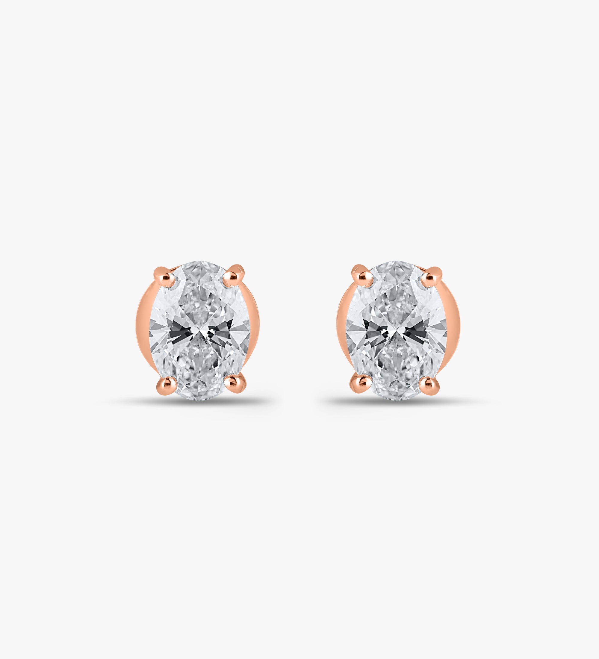 2.2 TCW Oval Diamond Studs