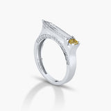 Yellow diamond and extra long baugette Ring