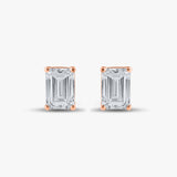 3.07 TCW Emerald Diamond Studs