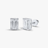3.07 TCW Emerald Diamond Studs