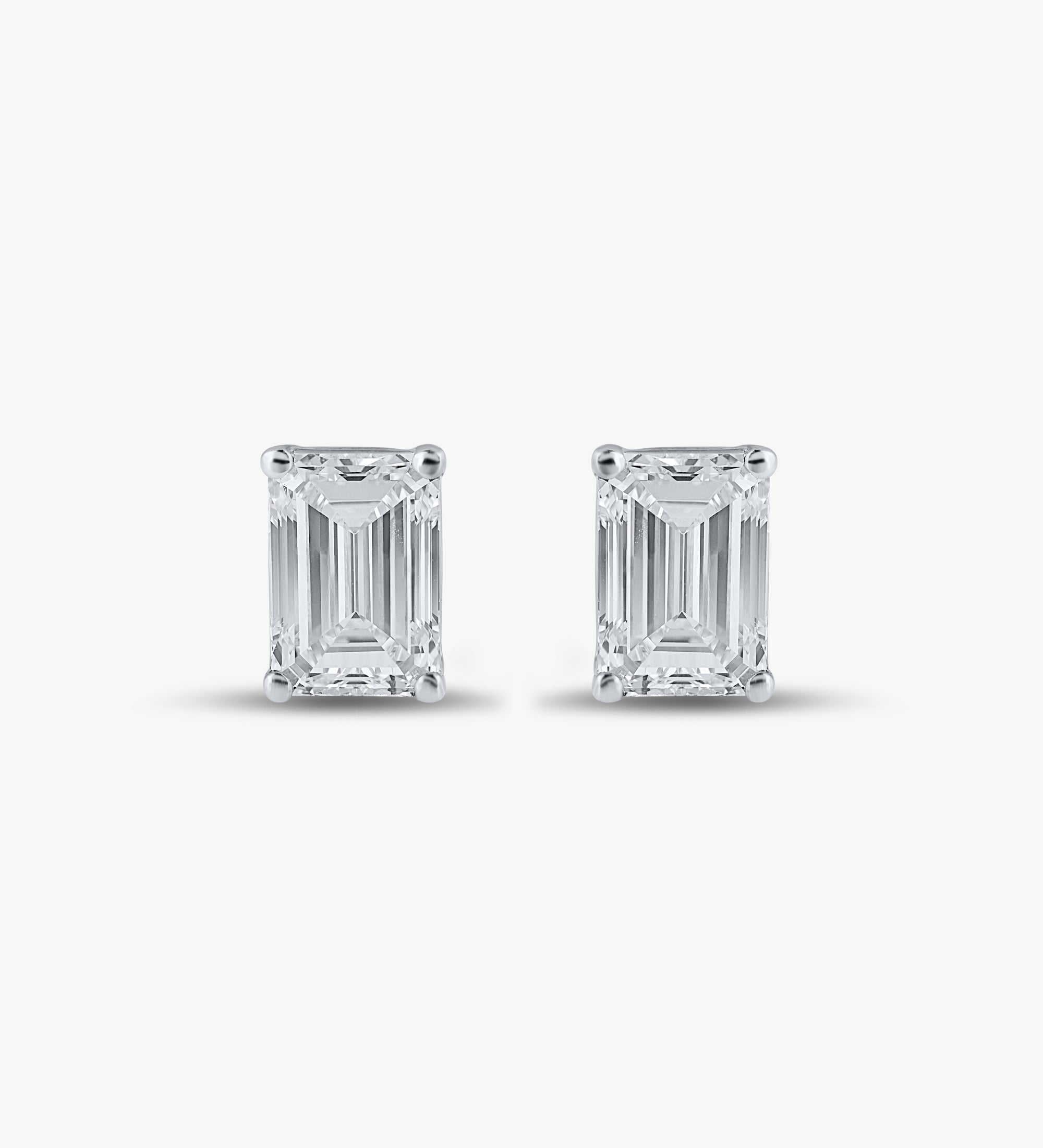 3.07 TCW Emerald Diamond Studs