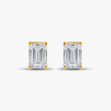 3.07 TCW Emerald Diamond Studs