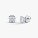 2.05 TCW Princess Cut  Diamond Studs
