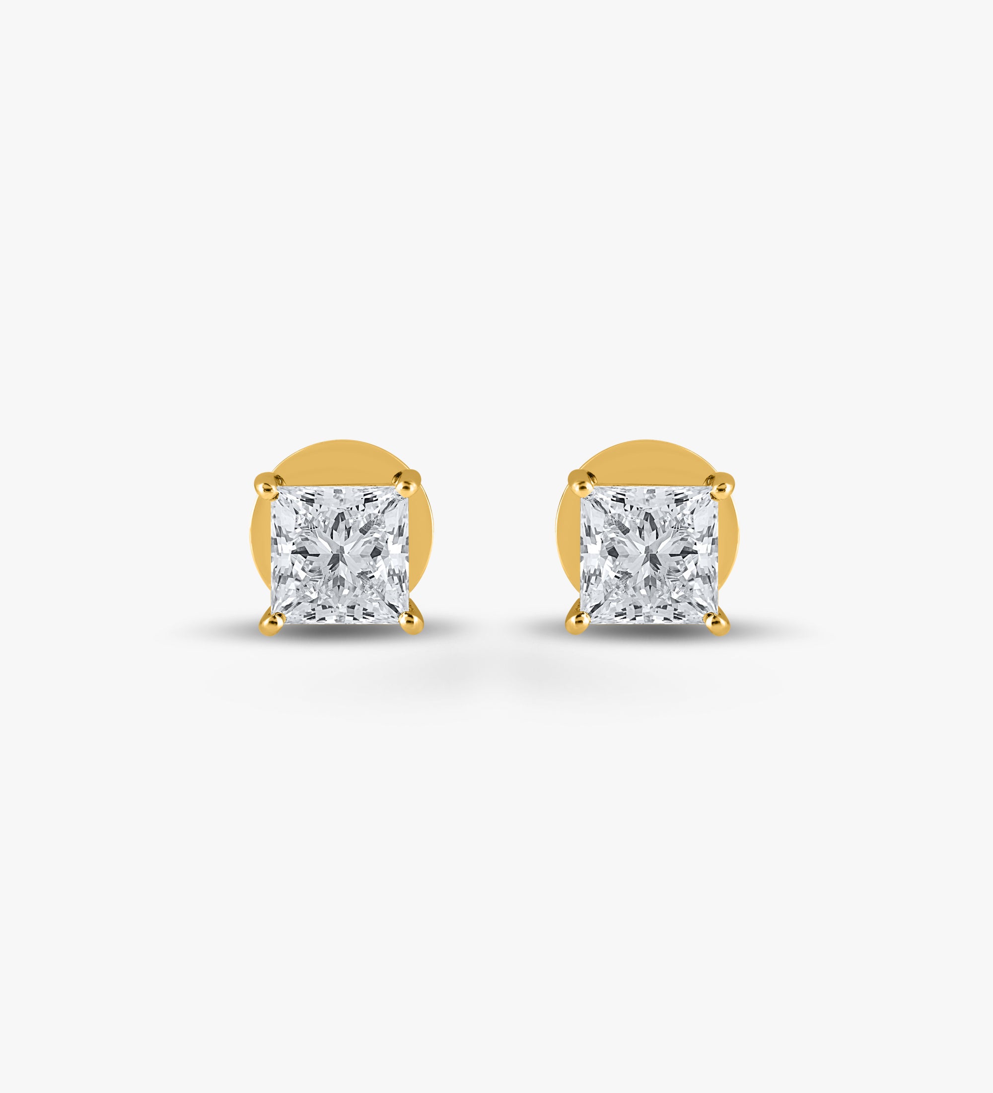2.05 TCW Princess Cut  Diamond Studs