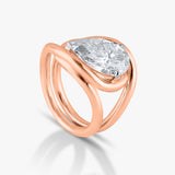 golden 3.9ct pear diamond ring