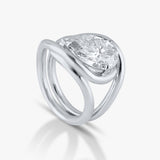 golden 3.9ct pear diamond ring