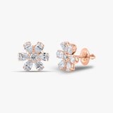 Elegant Flower Pear Diamond Studs 2.0