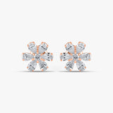 Elegant Flower Pear Diamond Studs 2.0