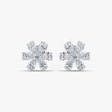 Elegant Flower Pear Diamond Studs 2.0
