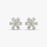 Elegant Flower Pear Diamond Studs 2.0