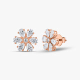 Elegant Flower Pear Diamond Studs