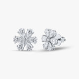 Elegant Flower Pear Diamond Studs