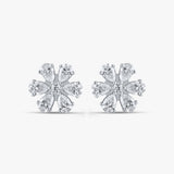 Elegant Flower Pear Diamond Studs