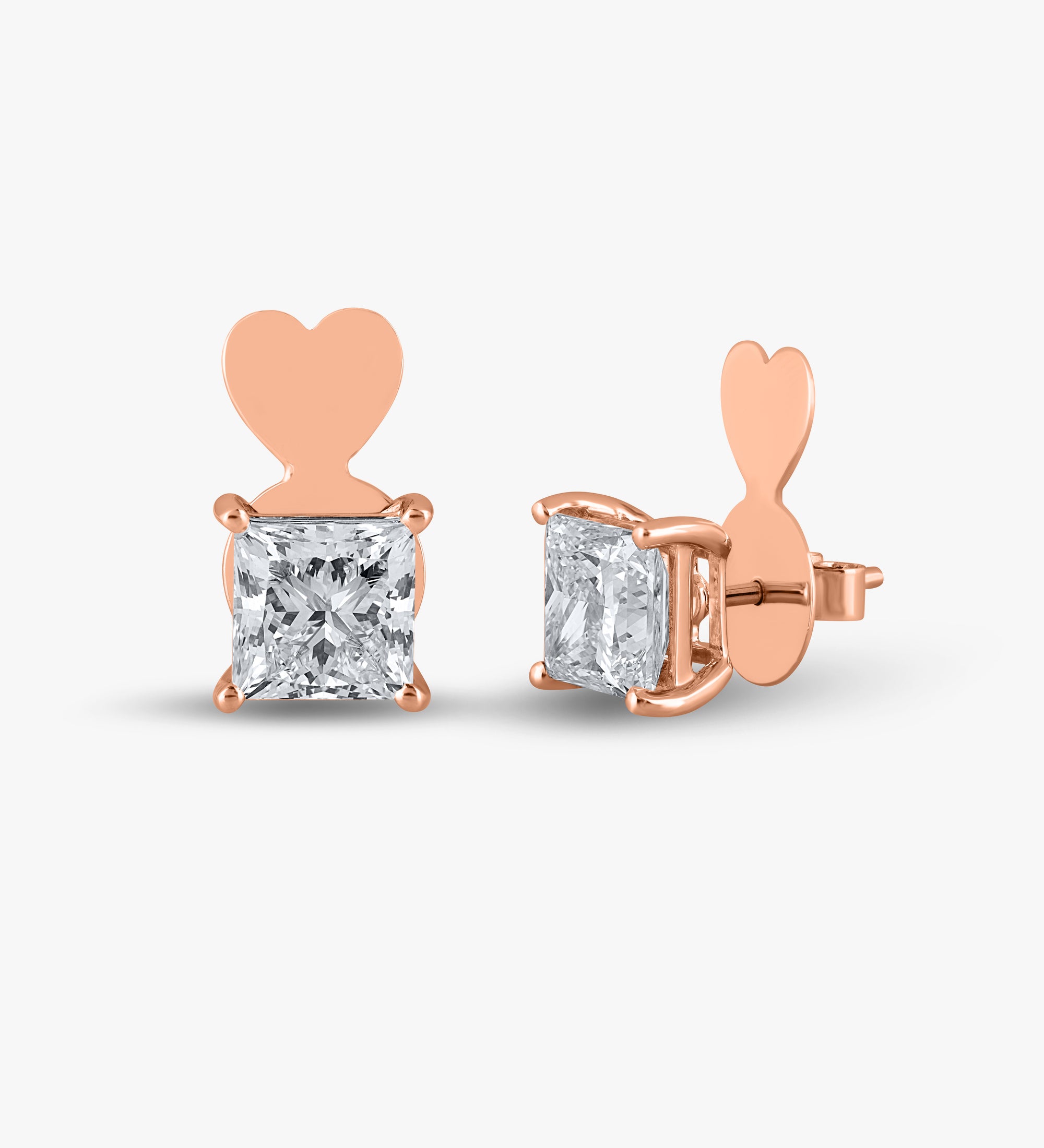 6.48 TCW Princess Diamond Studs