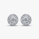 Round Studs with Pear Jacket Earrings