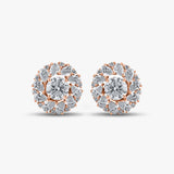 Round Studs with Pear Jacket Earrings