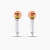 Yellow Emerald & Baguette Diamond Stud Earring
