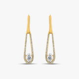 Geometric Drop Diamond Earrings