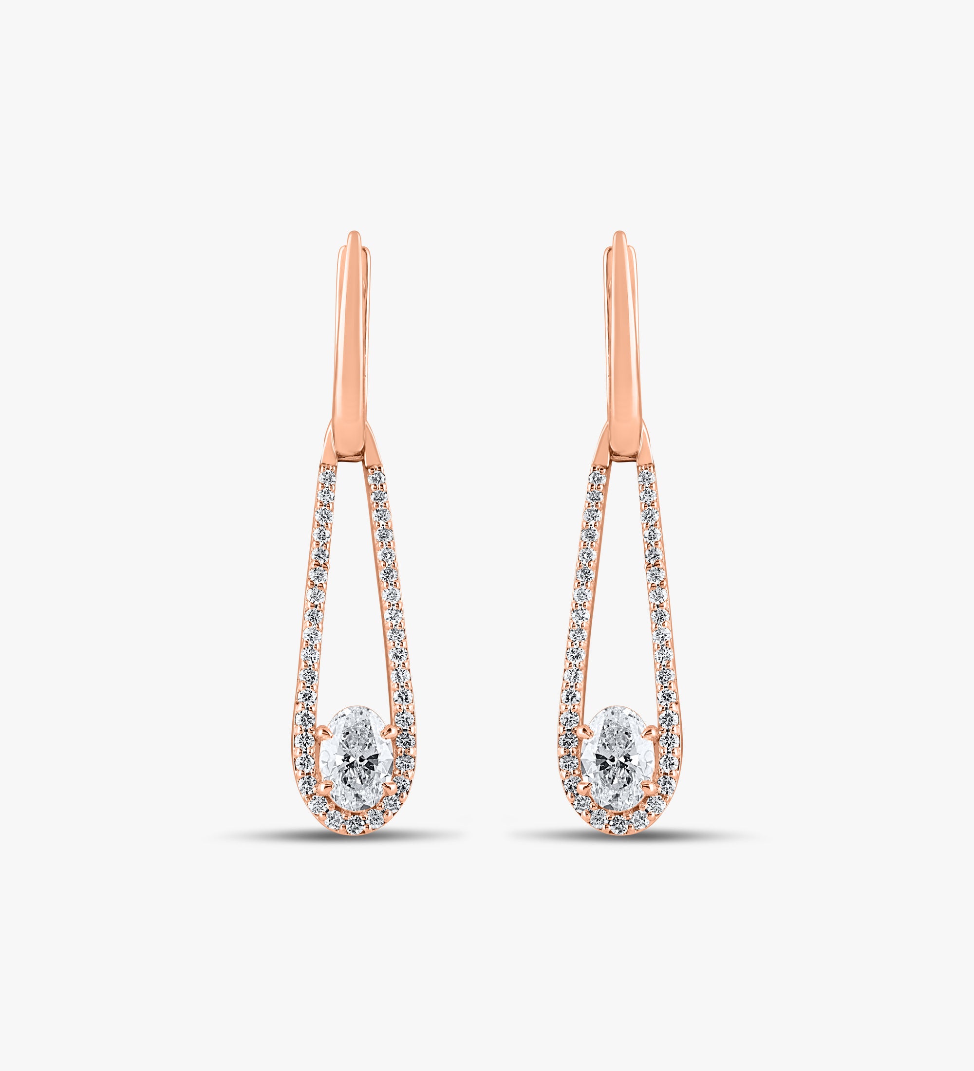 Geometric Drop Diamond Earrings
