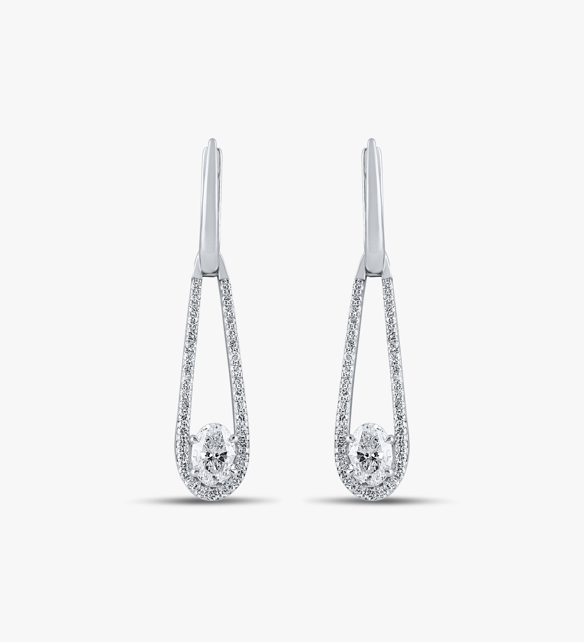Geometric Drop Diamond Earrings